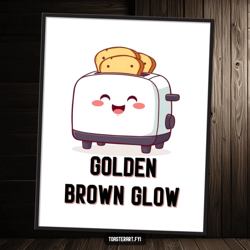 Funny smiling toaster character toasting multiple bread slices simultaneously, instant humorous breakfast digital art.
