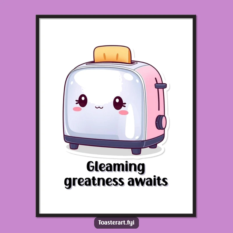 Funny Toaster Reflection Digital Art: Hilarious Decor for a Gleaming Space