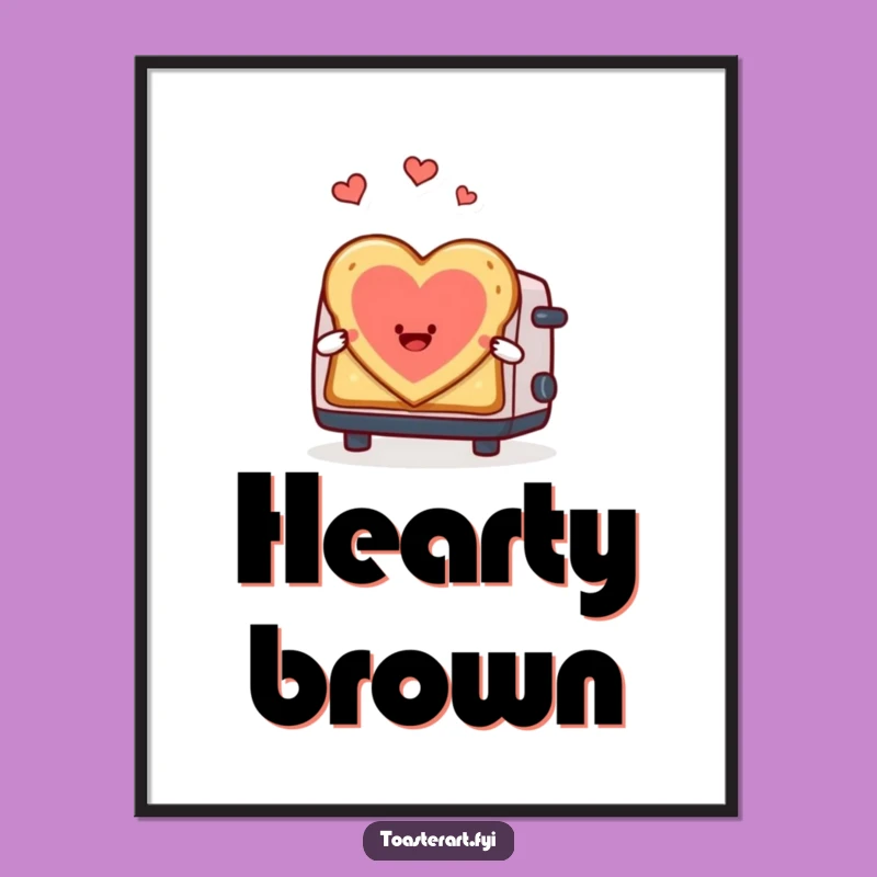 Funny Heart Toast Digital Art - Toaster Love Print, Instant Romantic Decor Gift