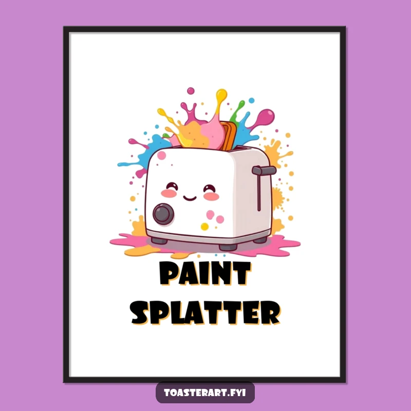 Funny Art Toaster Paint Splatter Digital Art: Instant Color Explosion!