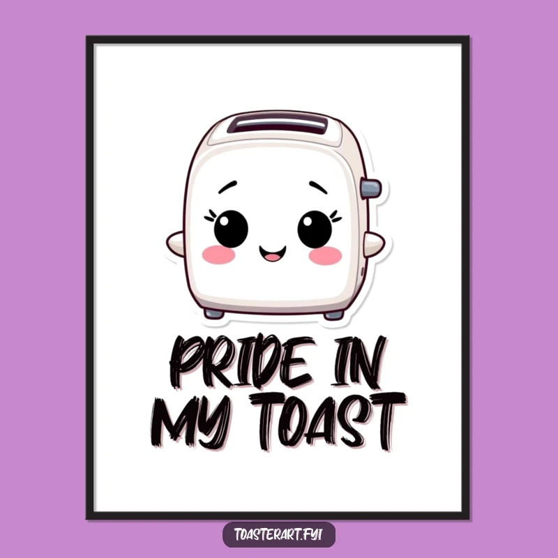 Funny Proud Toaster Digital Print: Beaming Art, Instant Funny Gift