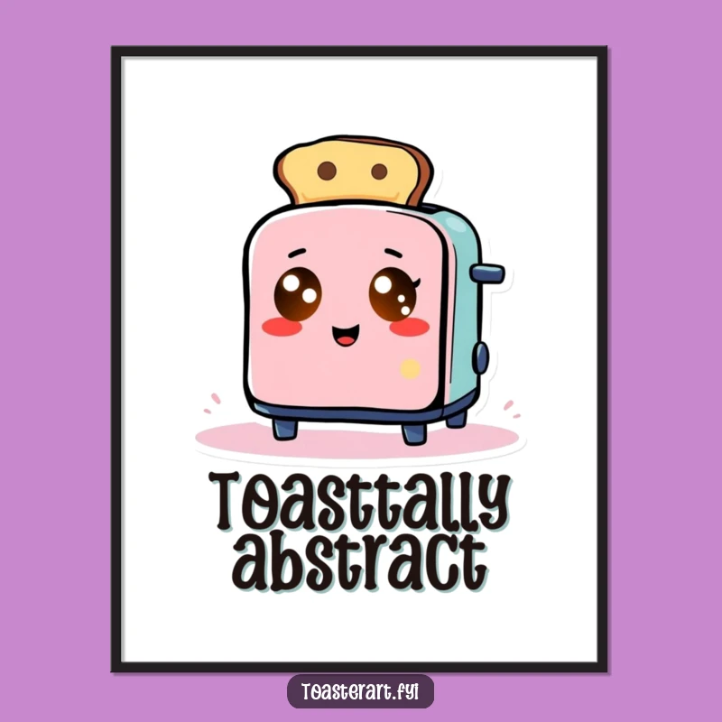 Funny Abstract Toaster Digital Art: Glowing Eyes Toast Art Print