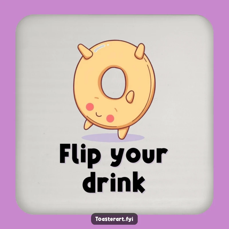 Funny Bagel Somersault Coaster Set: Protect Surfaces with Playful Flair