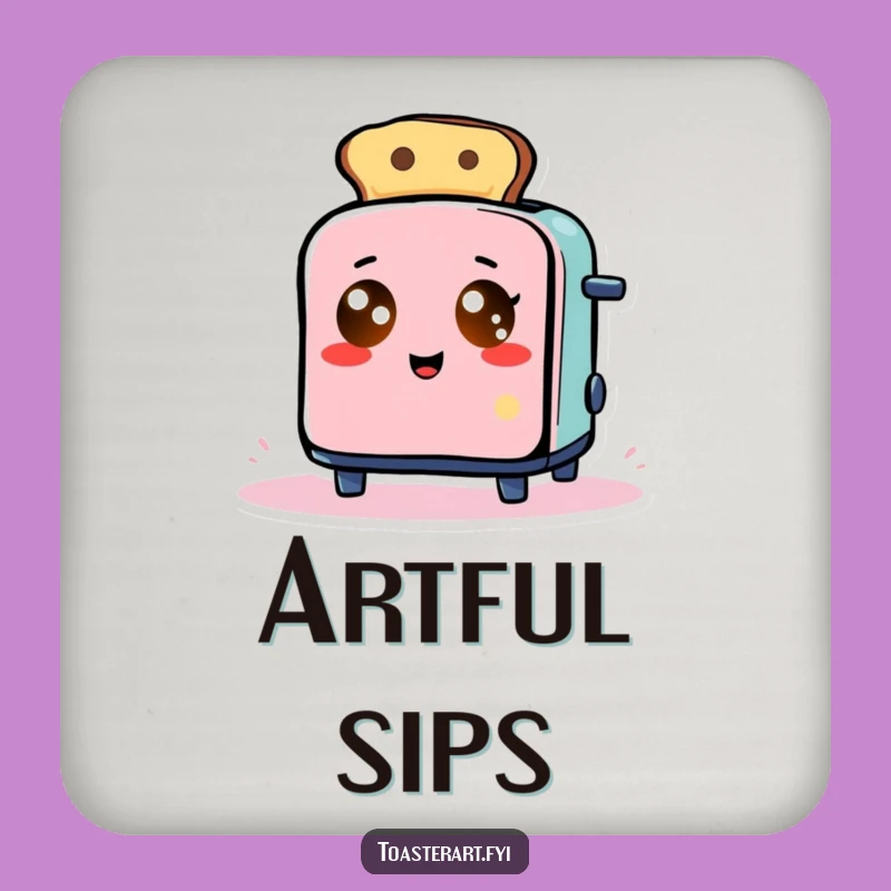 Funny Abstract Toaster Drink Coaster: Glowing Eyes Toast Art Protector