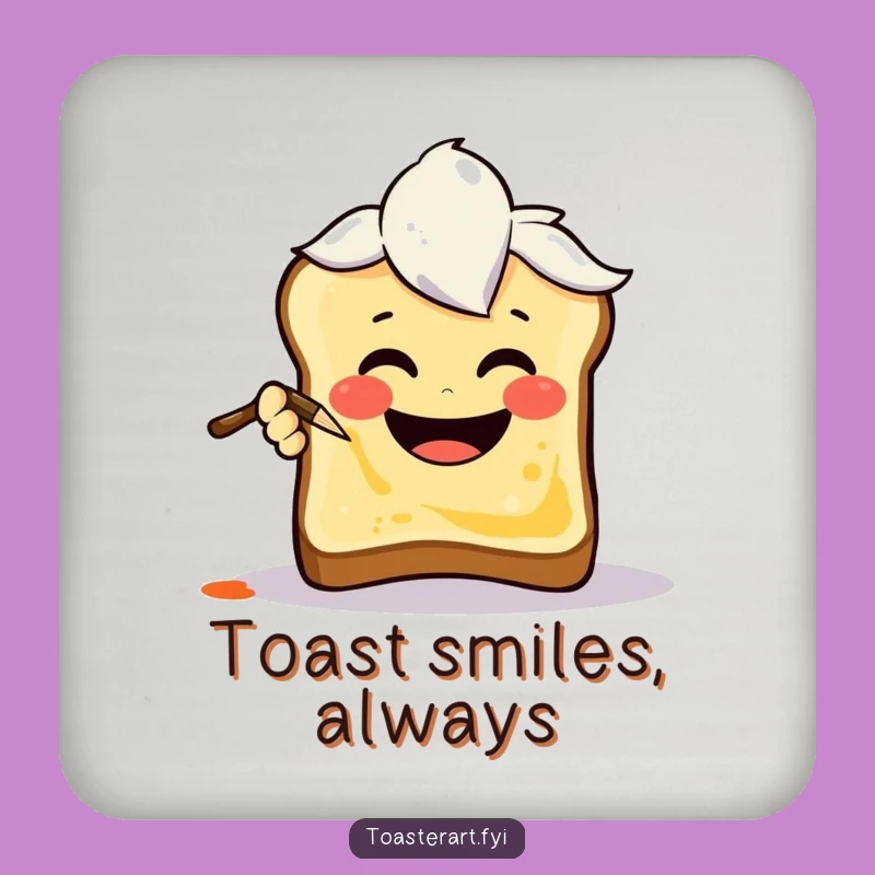 Funny Art Brush Toast Coaster: Protect Surfaces with Art, Unique Gift!