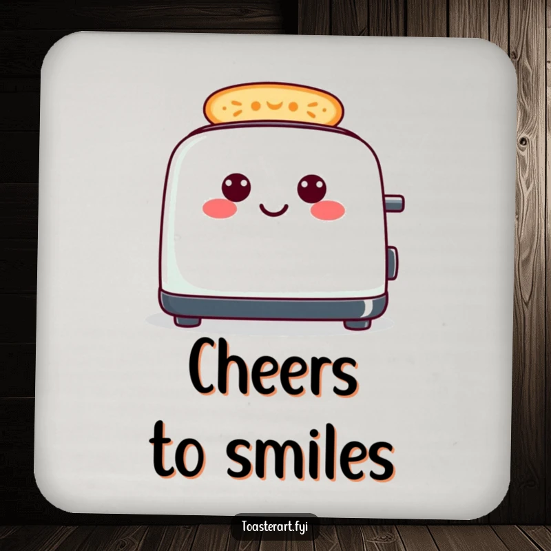Funny cheerful toaster coasters, making smiley toast patterns, humorous table protection.