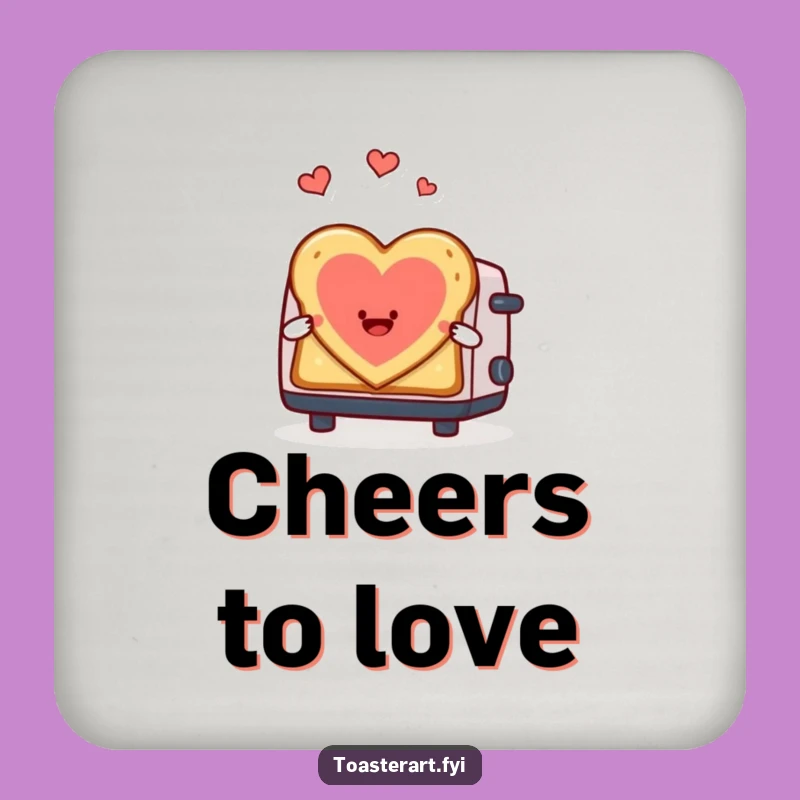 Funny Heart Toast Coaster - Protect Surfaces Toaster Love Art, Quirky Romantic Funny Gift