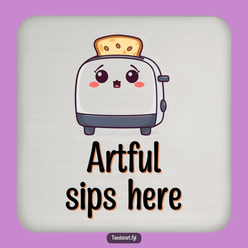 Funny Surprised Toaster Coaster Set - Protect Surfaces with Artistic Breakfast Art