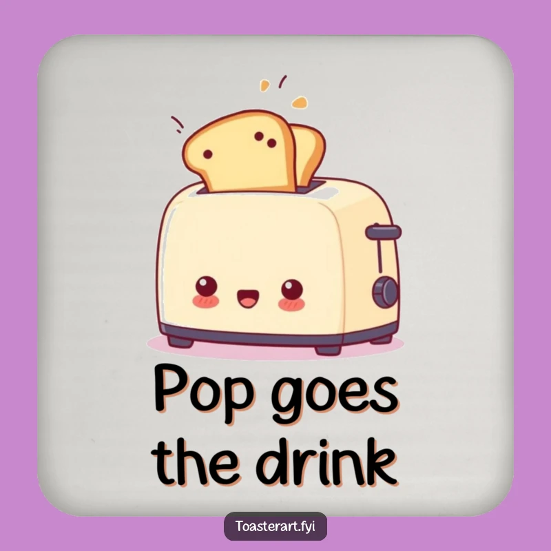 Funny Surprised Toaster Flying Toast Coaster - Protect Surfaces with Humor