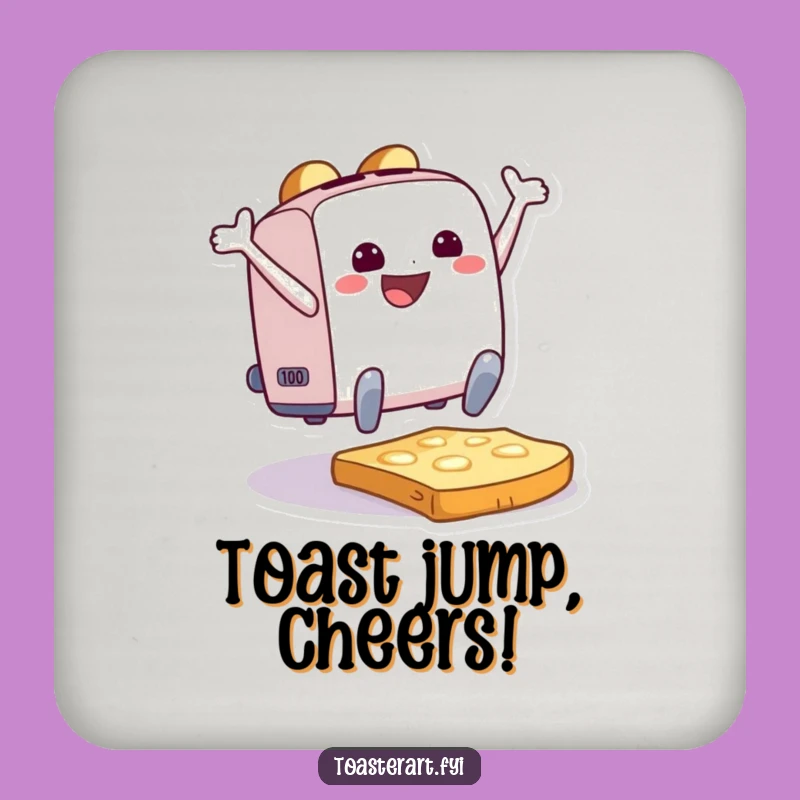 Funny Toaster Joy Coaster: Leaping Toast Protection, Humorous Decor Gift