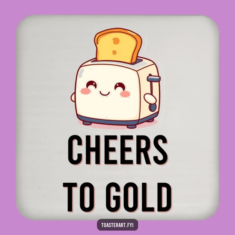 Funny Toaster Slice Coaster: Protect Surfaces with Golden Breakfast