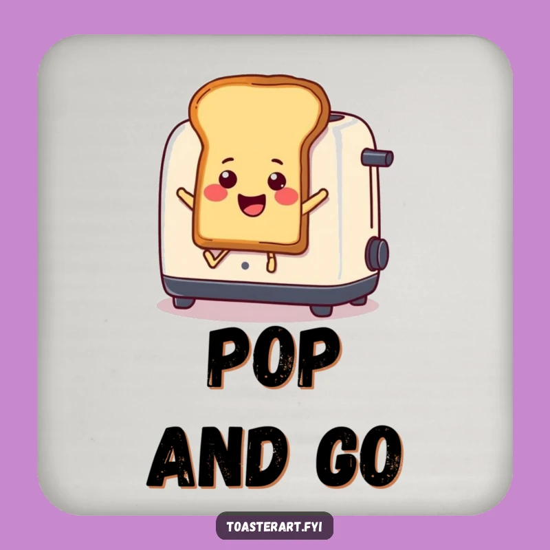 Funny Toast Leap Drink Coaster: Protect Surfaces with Cartoon Toast Humor