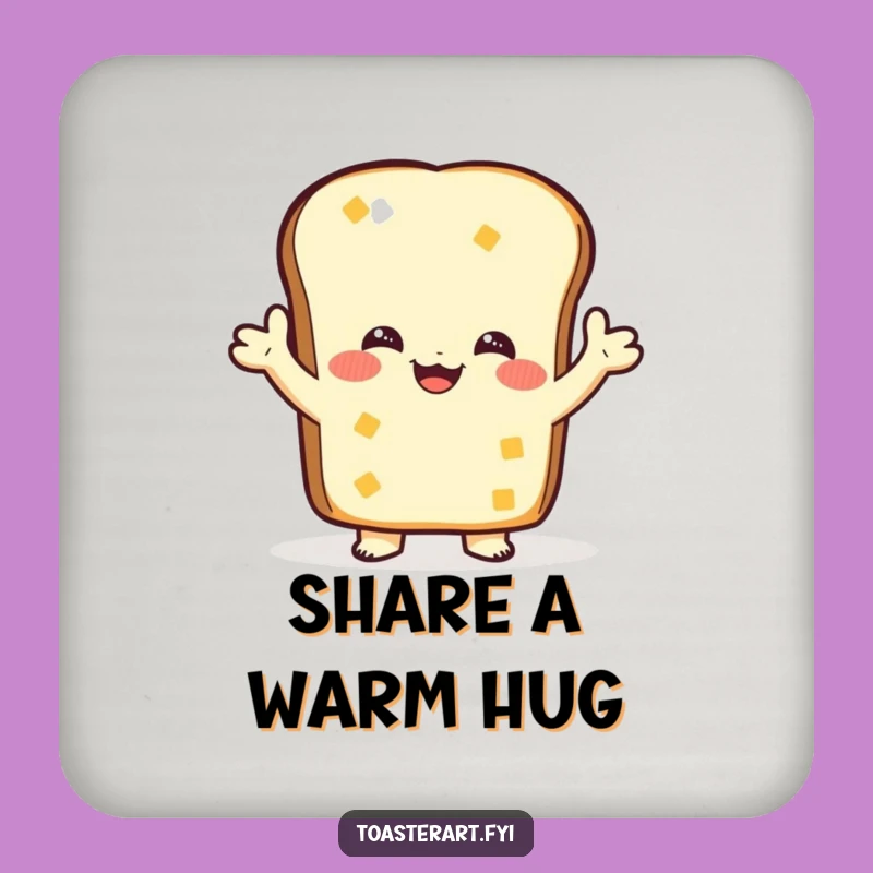 Funny Toast Hug Coaster Set: Embrace Protection, Cute Funny Gift