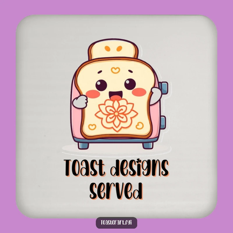 Funny Toaster Toast Art Coaster Set: Protect Surfaces with Kitchen Humor
