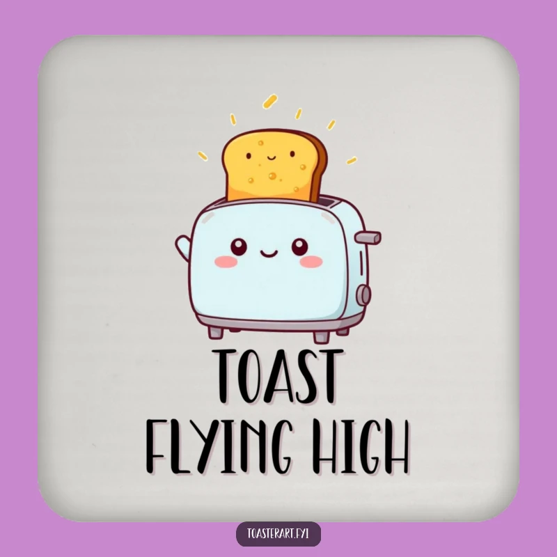Funny Kawaii Toaster Launching Toast Coaster: Protect Surfaces with Joy