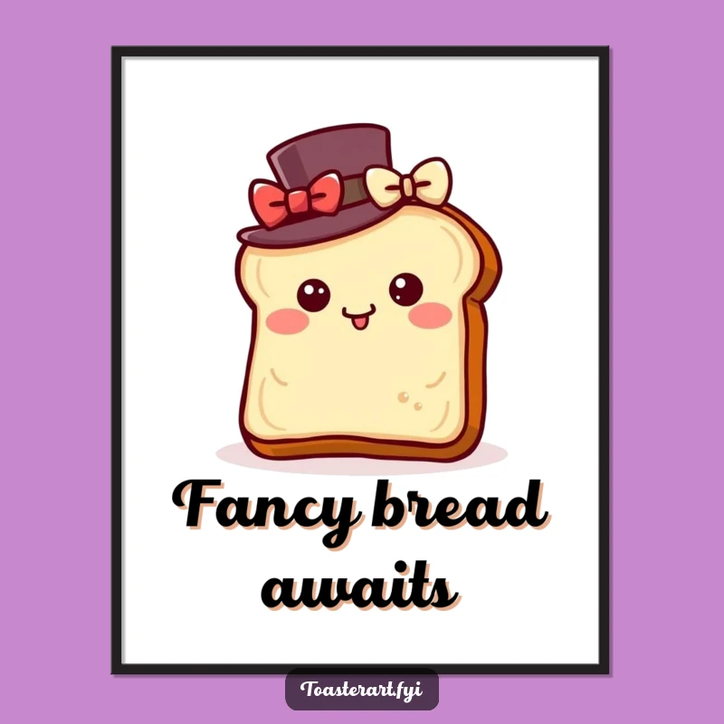 Funny Dapper Toast Poster: Elegant Breakfast Art Funny Gift