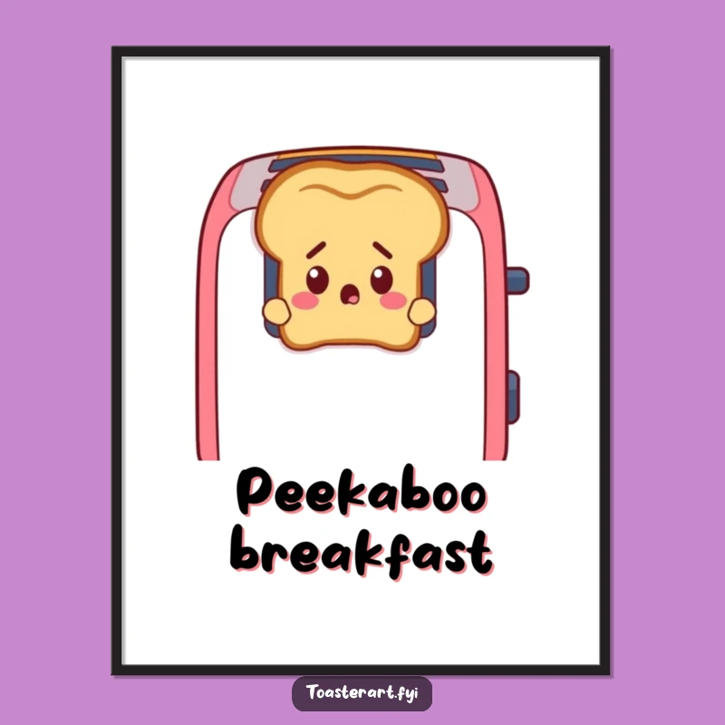 Funny Startled Toast Poster: Hilarious Cartoon Surprise for Kitchen Decor