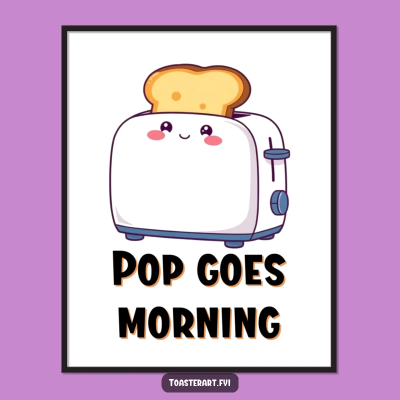 Funny Toast Pop Poster: Giggling Character Art for Breakfast Walls