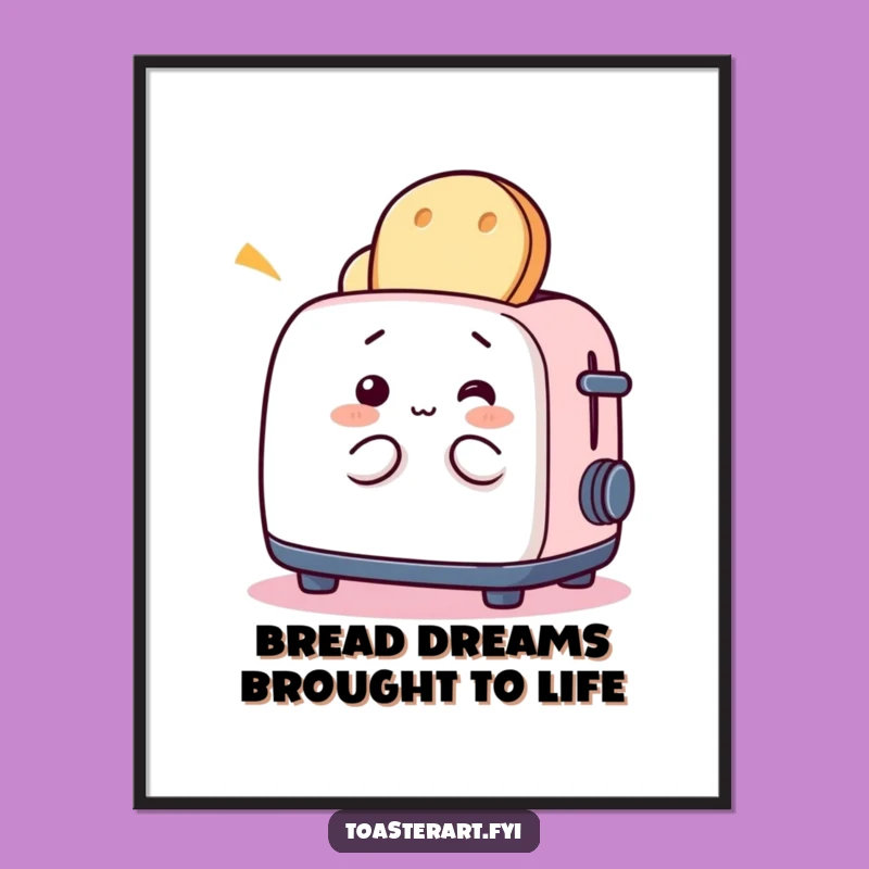 Funny Toaster Bread Poster - Whimsical Wall Art for Kitchen Fun!