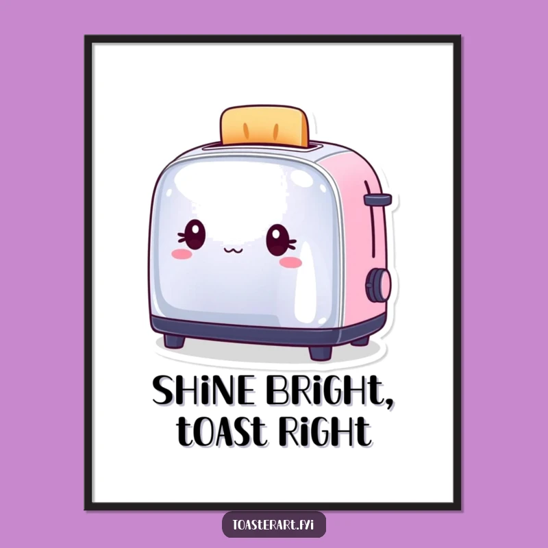 Funny Toaster Reflection Poster: Hilarious Wall Art for a Gleaming Room