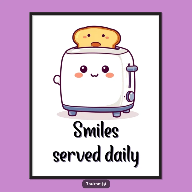 Funny Toaster Smiley Toast Poster - Joyful Wall Art for a Cheerful Kitchen Decor