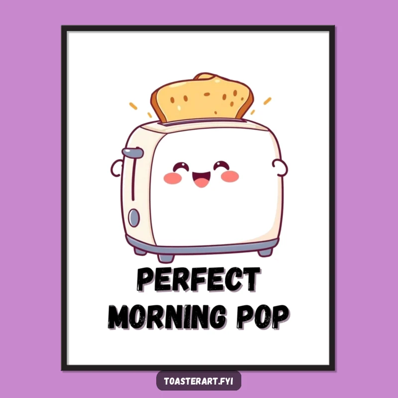 Funny Toaster Toast Poster - Vibrant Character Art for Humorous Kitchen Decor