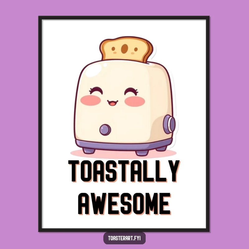 Funny Blushing Toaster Art Poster - Artistic Toast Wall Decor Gift