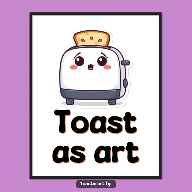Funny Surprised Toaster Art Poster - Whimsical Wall Decor for Creative Spaces