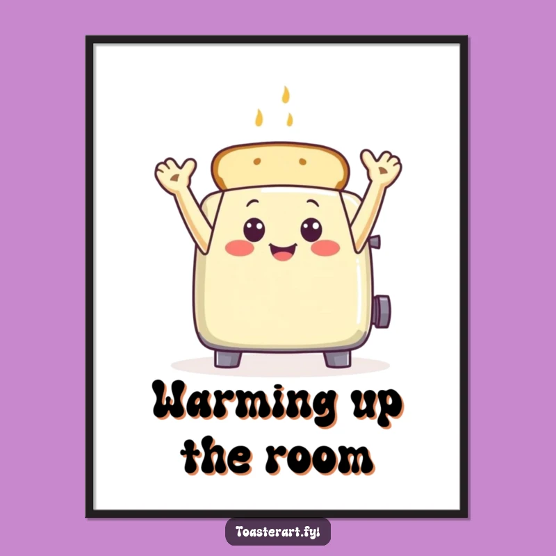 Funny Toaster Wave Poster: Cheerful Wall Art for a Hilarious Breakfast Vibe