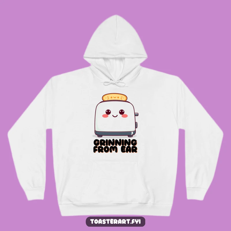 Cozy Funny Cheerful Toaster Hoodie - Smiley Toast Pattern Comfort Gift
