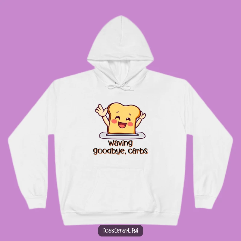 Cozy Funny Waving Toast Hoodie: Warm Breakfast Greeting Funny Gift