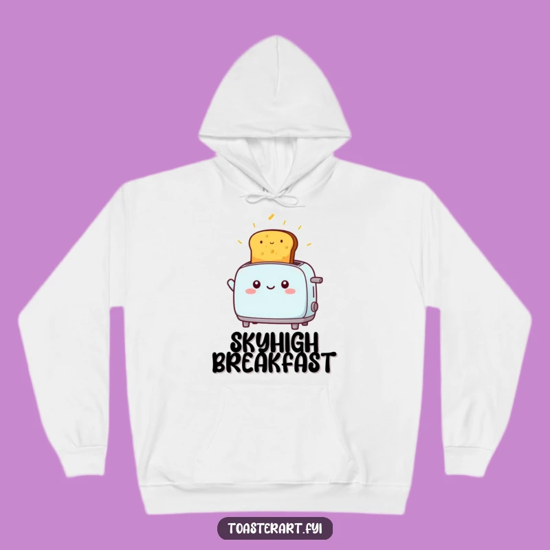 Funny Kawaii Toaster Launching Toast Hoodie: Cozy & Joyful Comfort Gift