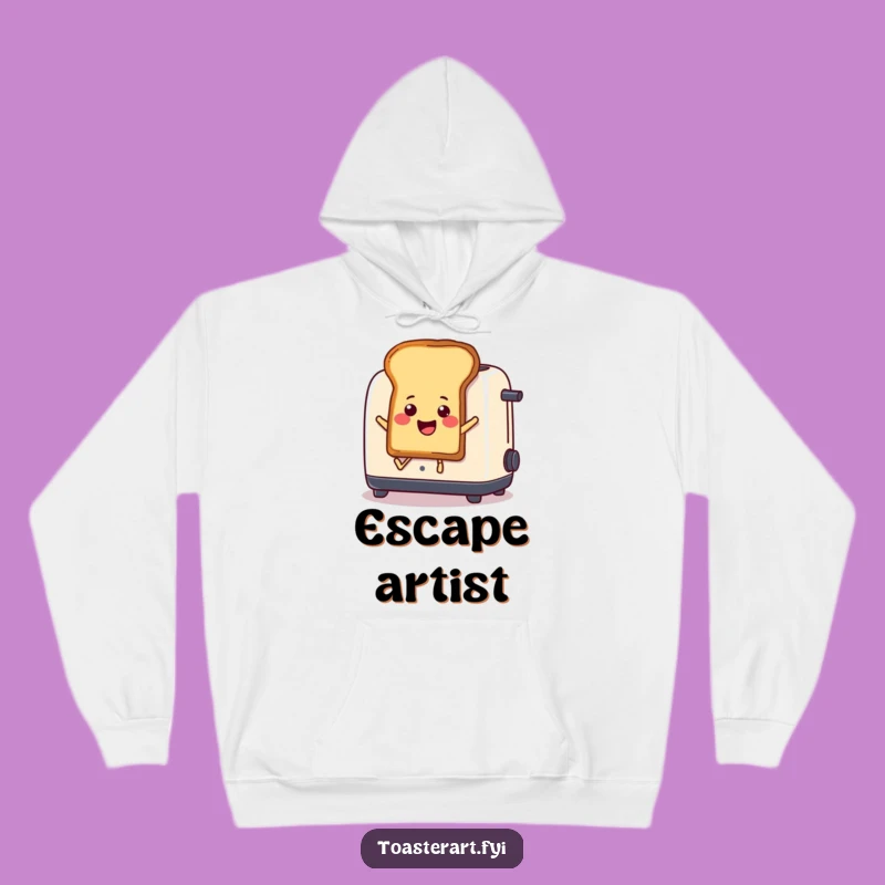 Funny Toast Leap Hoodie: Cozy Cartoon Toast Popping Out Sweatshirt