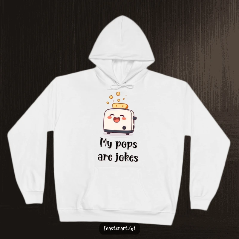 Funny Hoodie designed with a laughing toaster character during a toast ejection, radiating playful and humorous energy.