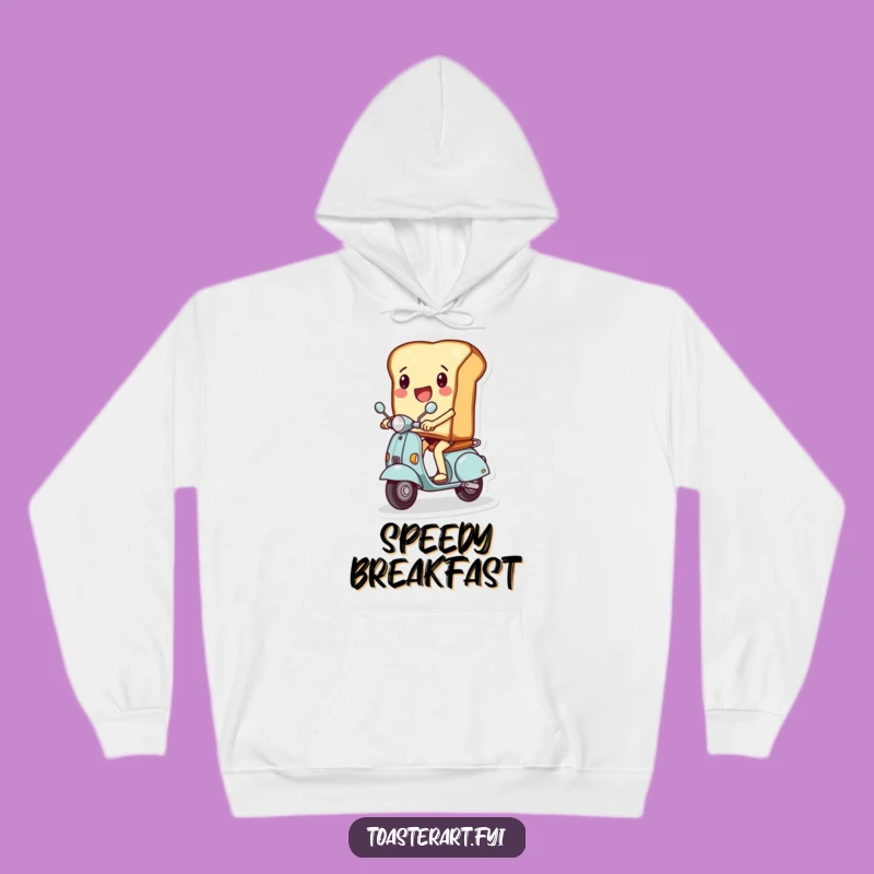 Funny Toast Scooter Rider Hoodie - Cozy Rides & Laughs!