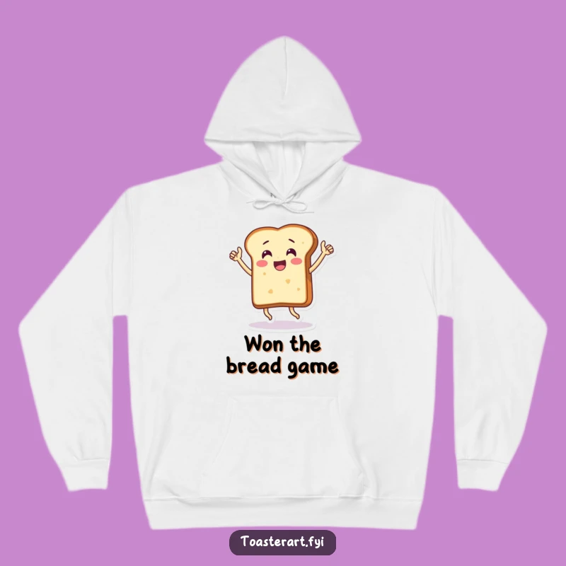 Cozy Funny Victory Bread Hoodie - Warm & Energetic Character Wear