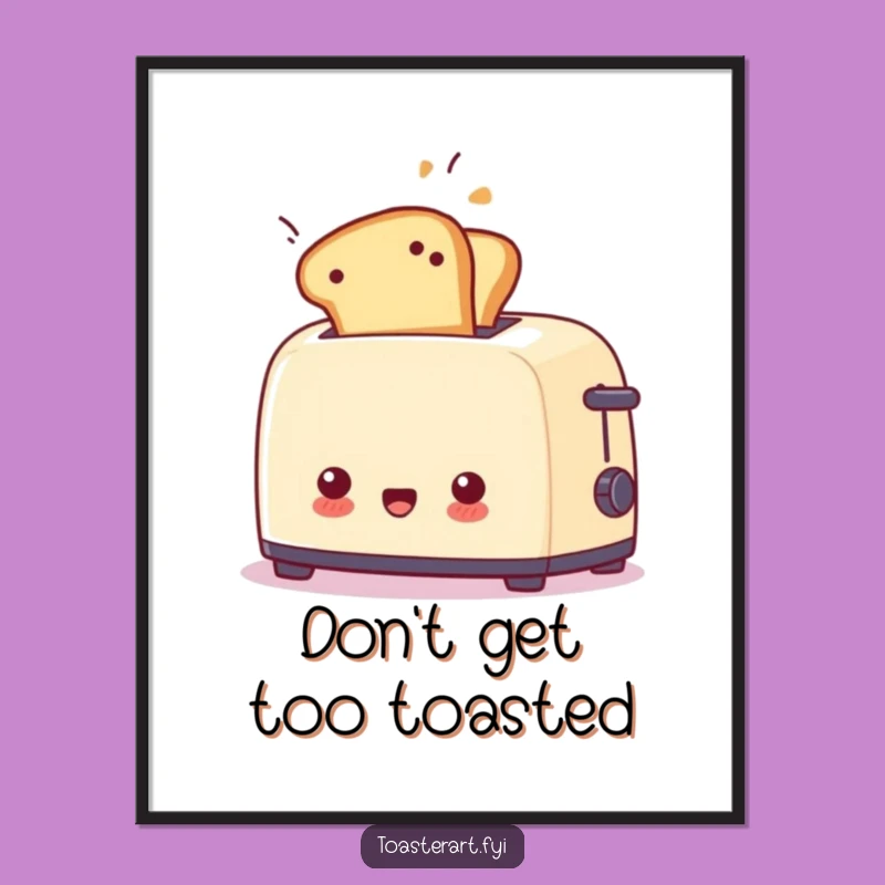 Free Printable Toaster Toast Art - Funny Kitchen Decor Downloadable Poster