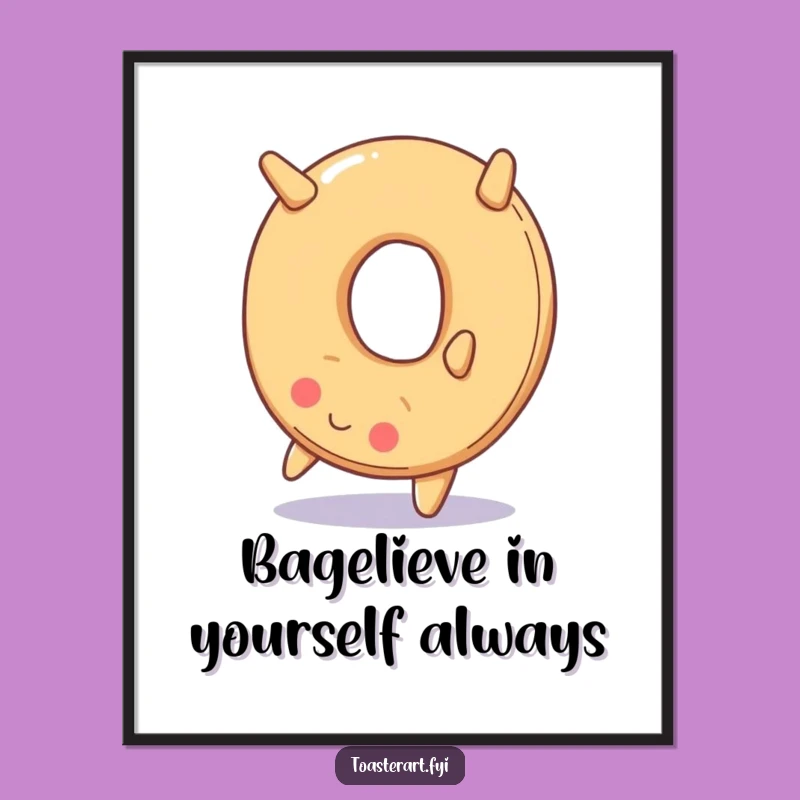 Free Printable Wall Art: Bagel's Backward Flip, Funny Downloadable Decor