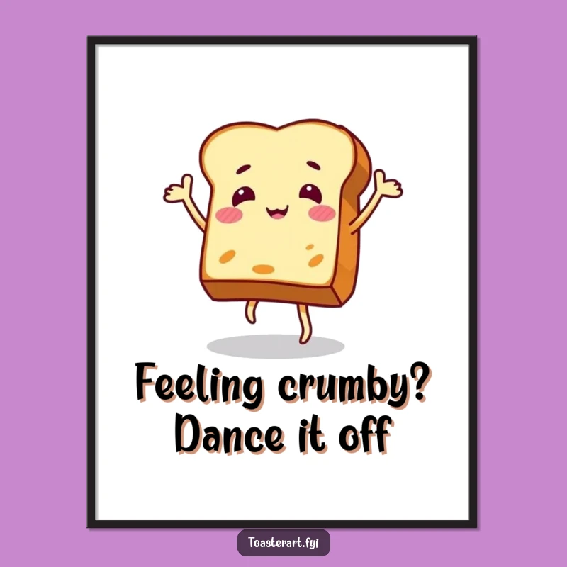 Free Printable Wall Art: Dancing Toast Character, Funky Downloadable Decor for Any Room