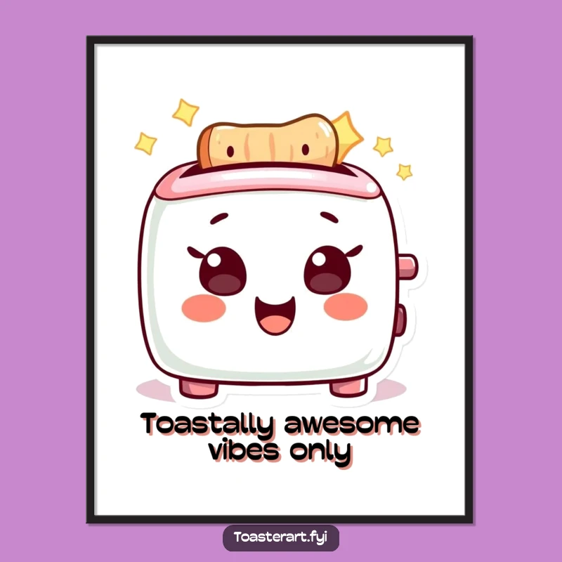 Free Printable Wall Art: Delighted Toaster Glow - Funny Downloadable Home Decor