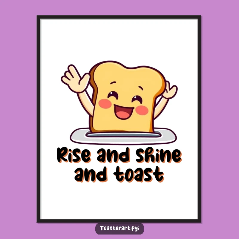 Funny Free Printable Wall Art: Grinning Toast Waving Hello - DIY Decor