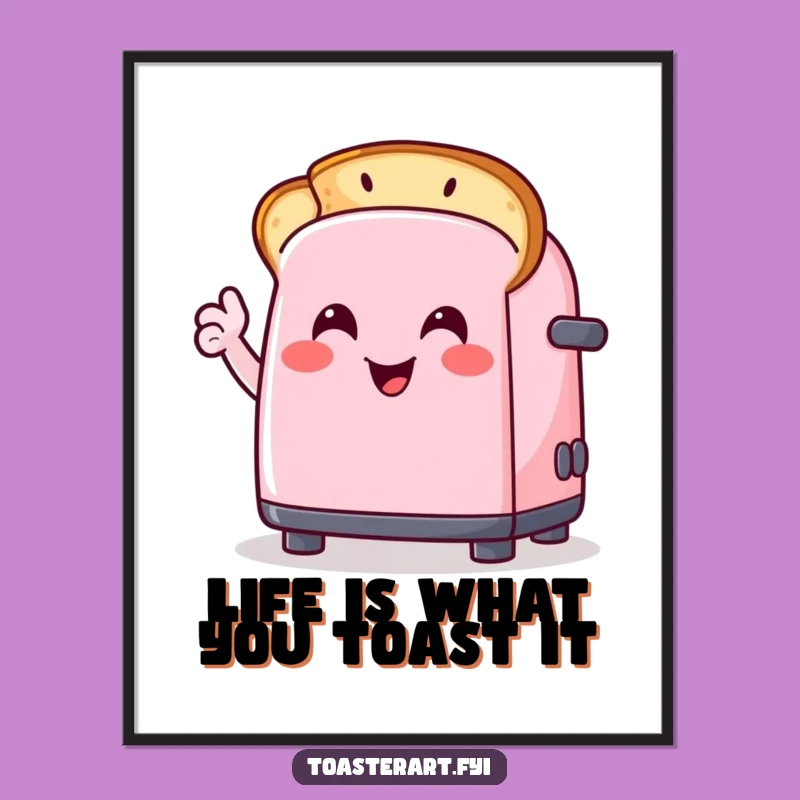 Funny Free Printable Wall Art: Happy Toaster Draws Smiley Toast - DIY Decor