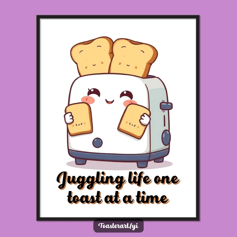 Funny Free Printable Wall Art: Juggling Toaster Breakfast Fun - DIY Decor