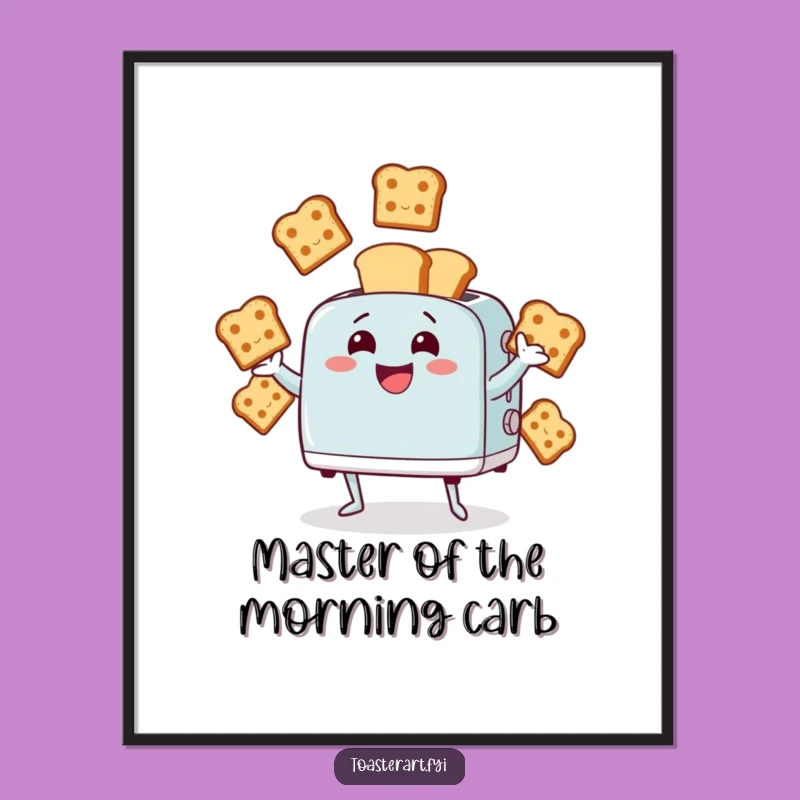 Funny Free Printable Wall Art: Toaster Juggling Bread, Dynamic Downloadable Decor!