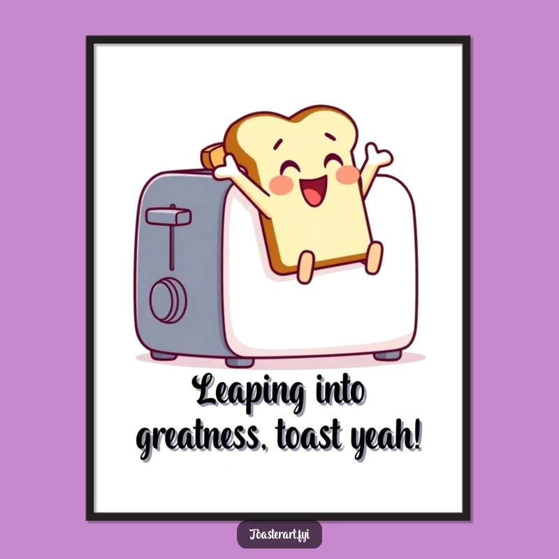 Free Printable Leaping Toast Wall Art - Energetic Downloadable Art for a Fun Space