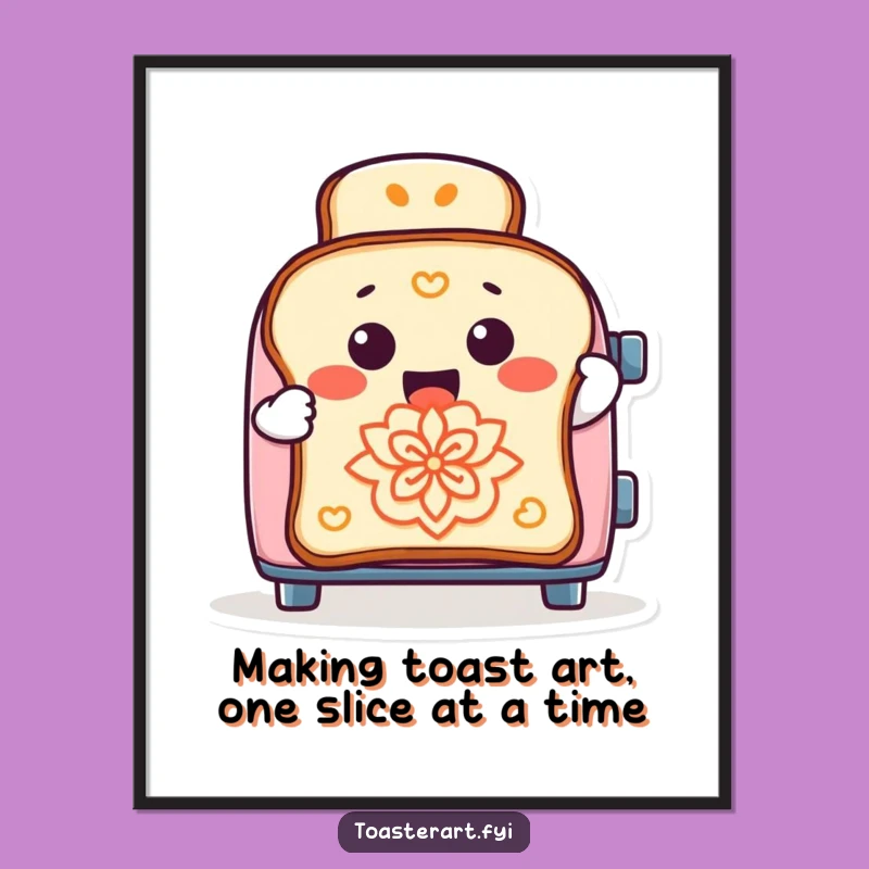 Funny Free Printable Wall Art: Toaster Creating Toast Designs - Downloadable Decor