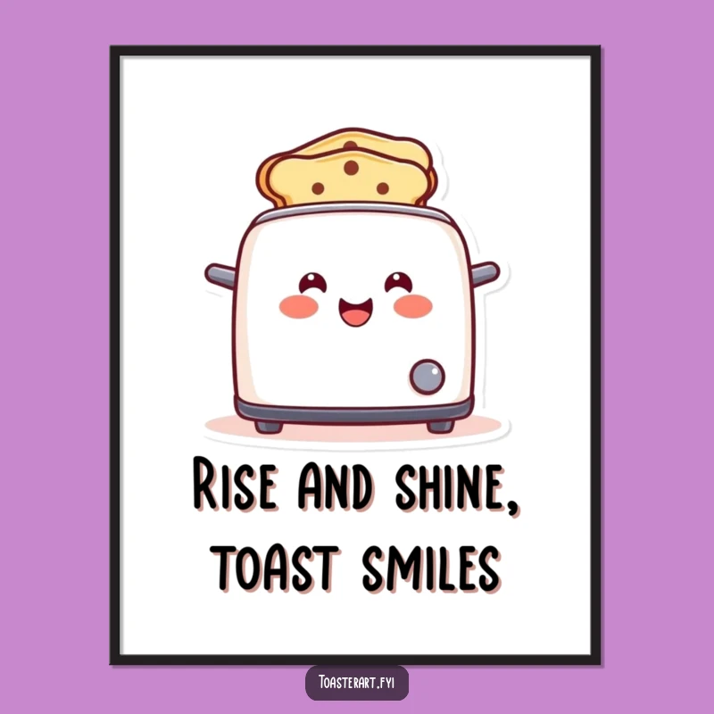 Funny Free Printable Toaster Wall Art: Smiley Toast, Joyful Downloadable Decor for a Bright and Happy Home