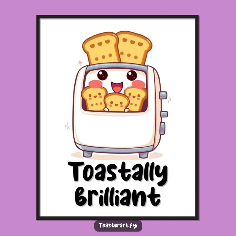 Free Printable Wall Art: Funny Toaster Character Ejecting Toast, Hilarious Downloadable Decor
