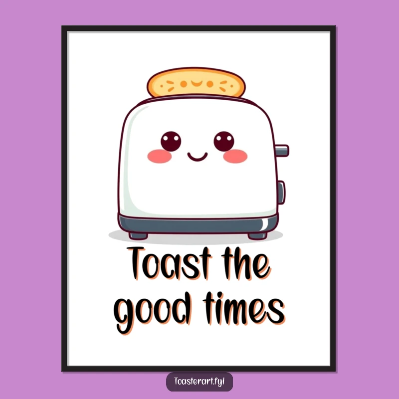 Funny Free Printable Wall Art: Cheerful Toaster Smiley Toast Downloadable Decor for Kitchen