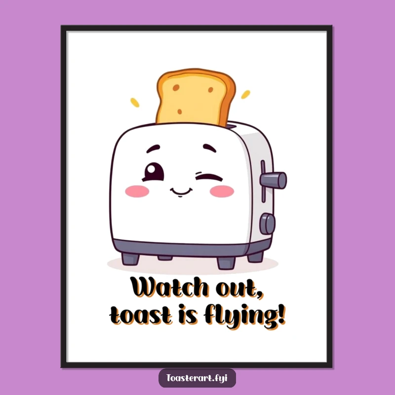 Free Printable Winky Toaster Wall Art - Mischievous Downloadable Art for Kitchen Fun